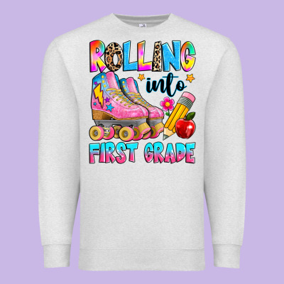 Rolling Into First Grade Premium Sweatshirt Designed By Texasbilliewilder