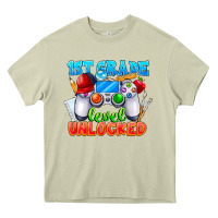 Mossy 1st Grade Level Unlocked Heavy Core Tee - CowhideDigitalArt