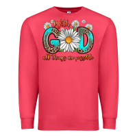 Cardinal with god all things are possible daisy Premium Sweatshirt - Zillion Design Studio