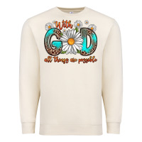 Sandshell with god all things are possible daisy Premium Sweatshirt - Zillion Design Studio