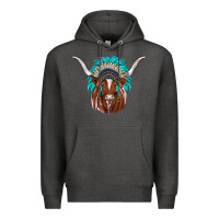 Charcoal Heather texas longhorn indian headdress Premium Hoodie - JahusDesignShop