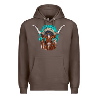 Coffee texas longhorn indian headdress Premium Hoodie - JahusDesignShop