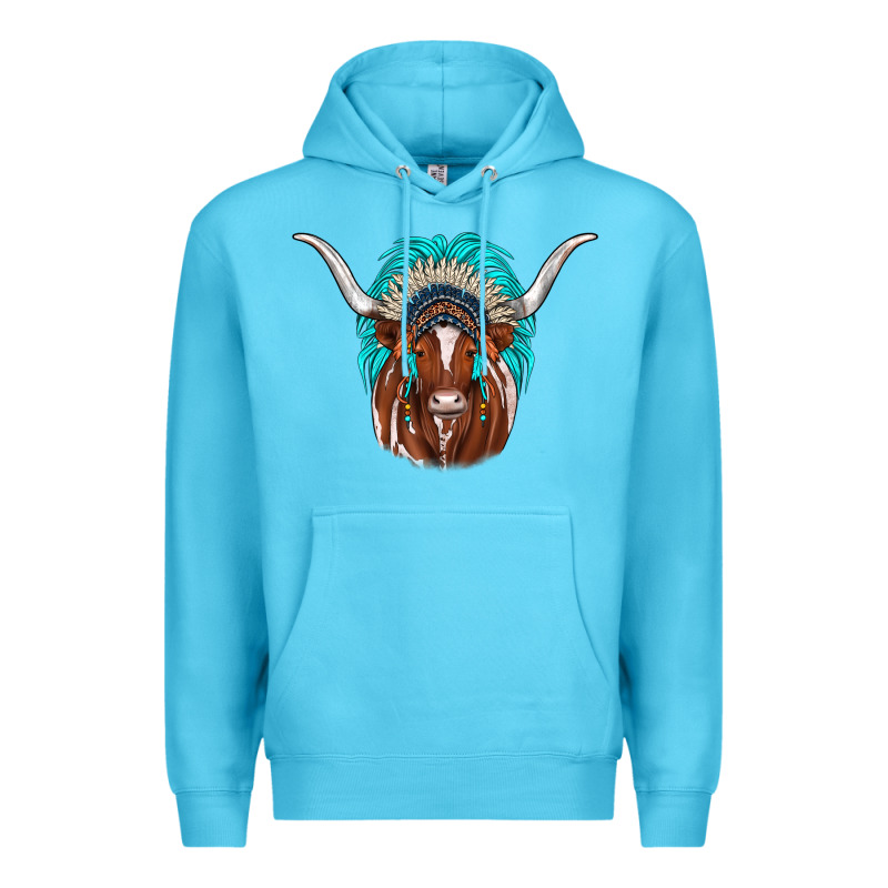 Texas Longhorn Indian Headdress Premium Hoodie by JahusDesignShop | Teevron