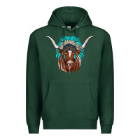 Sports Green texas longhorn indian headdress Premium Hoodie - JahusDesignShop