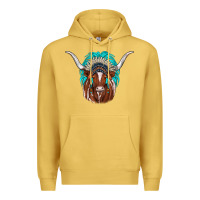 Antique Gold texas longhorn indian headdress Premium Hoodie - JahusDesignShop