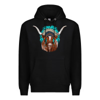 Black texas longhorn indian headdress Premium Hoodie - JahusDesignShop