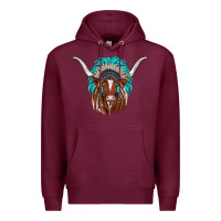 Burgundy texas longhorn indian headdress Premium Hoodie - JahusDesignShop