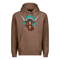 Chestnut texas longhorn indian headdress Premium Hoodie - JahusDesignShop