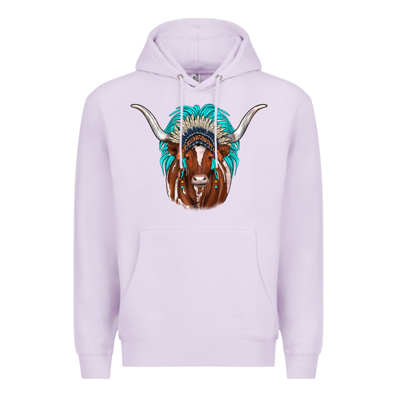 Texas Longhorn Indian Headdress Premium Hoodie by JahusDesignShop | Teevron