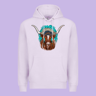 Texas Longhorn Indian Headdress Premium Hoodie Designed By Jahusdesignshop