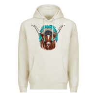 Oatmeal Heather texas longhorn indian headdress Premium Hoodie - JahusDesignShop