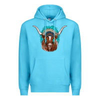 Ocean Blue texas longhorn indian headdress Premium Hoodie - JahusDesignShop