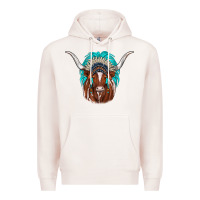 Pale Pink texas longhorn indian headdress Premium Hoodie - JahusDesignShop