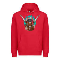 Red texas longhorn indian headdress Premium Hoodie - JahusDesignShop
