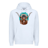 White texas longhorn indian headdress Premium Hoodie - JahusDesignShop