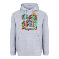 Heather Grey sunrise sunburn sunset repeat Heavyweight Hoodie - RanaPortraitStore