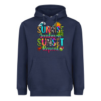 Navy sunrise sunburn sunset repeat Heavyweight Hoodie - RanaPortraitStore