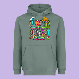 Sunrise Sunburn Sunset Repeat Heavyweight Hoodie Designed By Ranaportraitstore