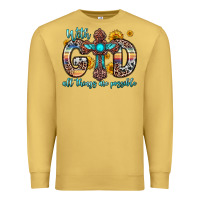 Antique Gold with god all things are possible cross Premium Sweatshirt - Zillion Design Studio