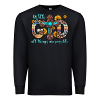 Black with god all things are possible cross Premium Sweatshirt - Zillion Design Studio