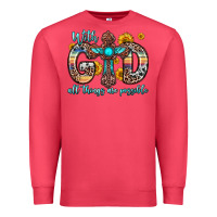 Cardinal with god all things are possible cross Premium Sweatshirt - Zillion Design Studio