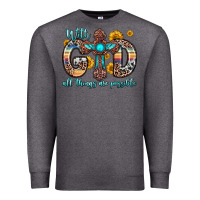 Charcoal Heather with god all things are possible cross Premium Sweatshirt - Zillion Design Studio