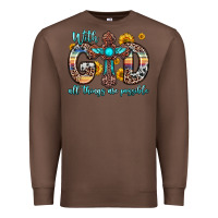 Chestnut with god all things are possible cross Premium Sweatshirt - Zillion Design Studio