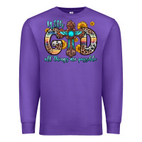 Purple with god all things are possible cross Premium Sweatshirt - Zillion Design Studio