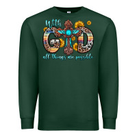 Sports Green with god all things are possible cross Premium Sweatshirt - Zillion Design Studio