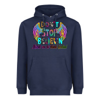 Navy don't stop believin' hold on to that feelin' Heavyweight Hoodie - RanaPortraitStore