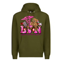 Army Green valentines day lvn licensed vocational nurse Premium Hoodie - AdoDesignShop