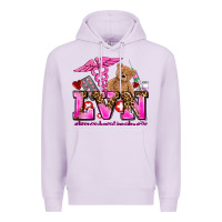 Lilac valentines day lvn licensed vocational nurse Premium Hoodie - AdoDesignShop