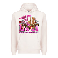 Pale Pink valentines day lvn licensed vocational nurse Premium Hoodie - AdoDesignShop
