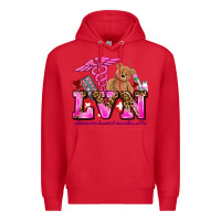 Red valentines day lvn licensed vocational nurse Premium Hoodie - AdoDesignShop