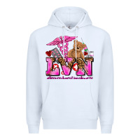 White valentines day lvn licensed vocational nurse Premium Hoodie - AdoDesignShop
