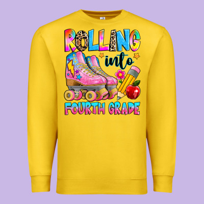 Rolling Into Fourth Grade Premium Sweatshirt Designed By Texasbilliewilder