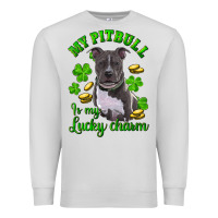 Dove Grey st patricks day my pitbuli my lucky charm Premium Sweatshirt - RanaPortraitStore
