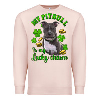 Pale Pink st patricks day my pitbuli my lucky charm Premium Sweatshirt - RanaPortraitStore