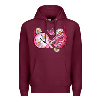 Burgundy Hour Breast Cancer Bra Premium Hoodie - Artiststas