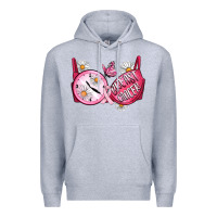 Heather Grey Hour Breast Cancer Bra Premium Hoodie - Artiststas