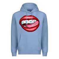 Colony Blue Lips Dental Braces Premium Hoodie - Artiststas