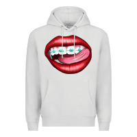 Dove Grey Lips Dental Braces Premium Hoodie - Artiststas