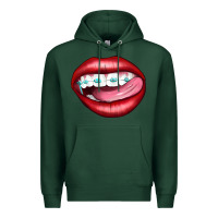 Sports Green Lips Dental Braces Premium Hoodie - Artiststas