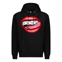Black Lips Dental Braces Premium Hoodie - Artiststas