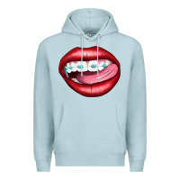 Blue Mist Lips Dental Braces Premium Hoodie - Artiststas