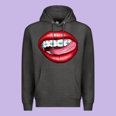 Lips Dental Braces Premium Hoodie Designed By Artiststas