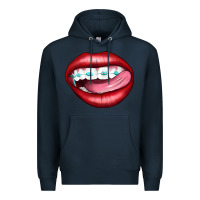 Navy Lips Dental Braces Premium Hoodie - Artiststas