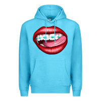 Ocean Blue Lips Dental Braces Premium Hoodie - Artiststas