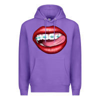 Purple Lips Dental Braces Premium Hoodie - Artiststas