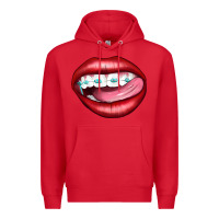 Red Lips Dental Braces Premium Hoodie - Artiststas